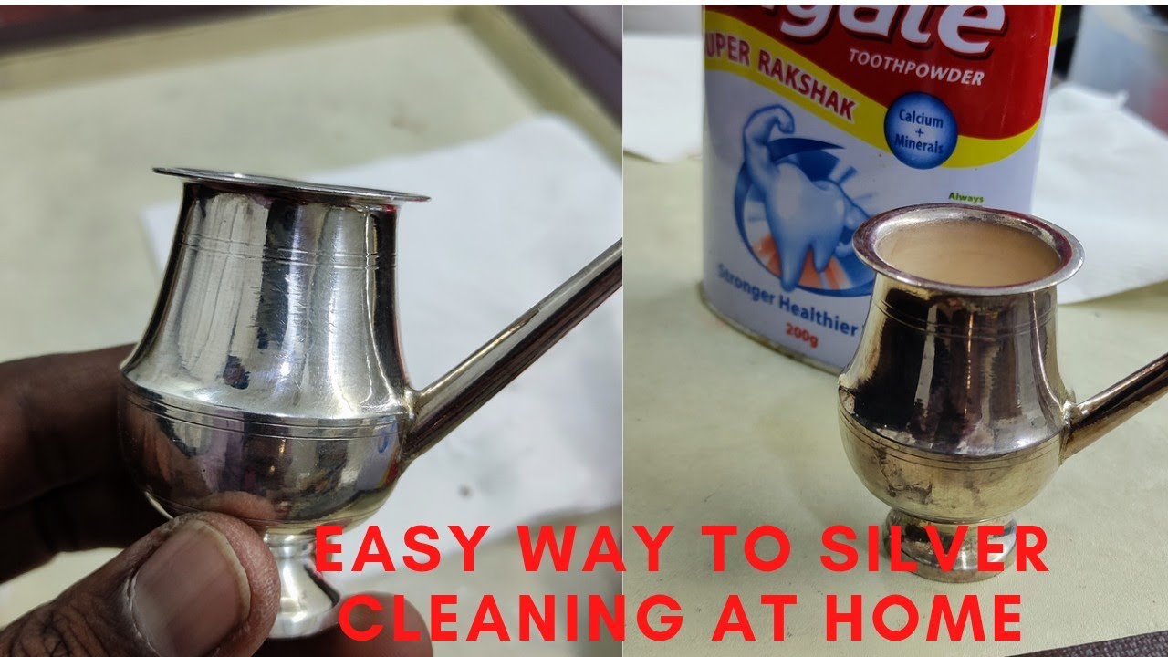 silver cleaning at home with## Colgate powder - YouTube