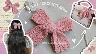 How to make an Aesthetic Layered Crochet Bow 🎀 | Easy DIY Tutorial