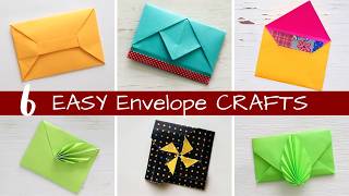 6 Easy Envelope Craft Ideas ✉️ | DIY Paper Envelopes for Gifts & Letters | Paper Craft Tutorial