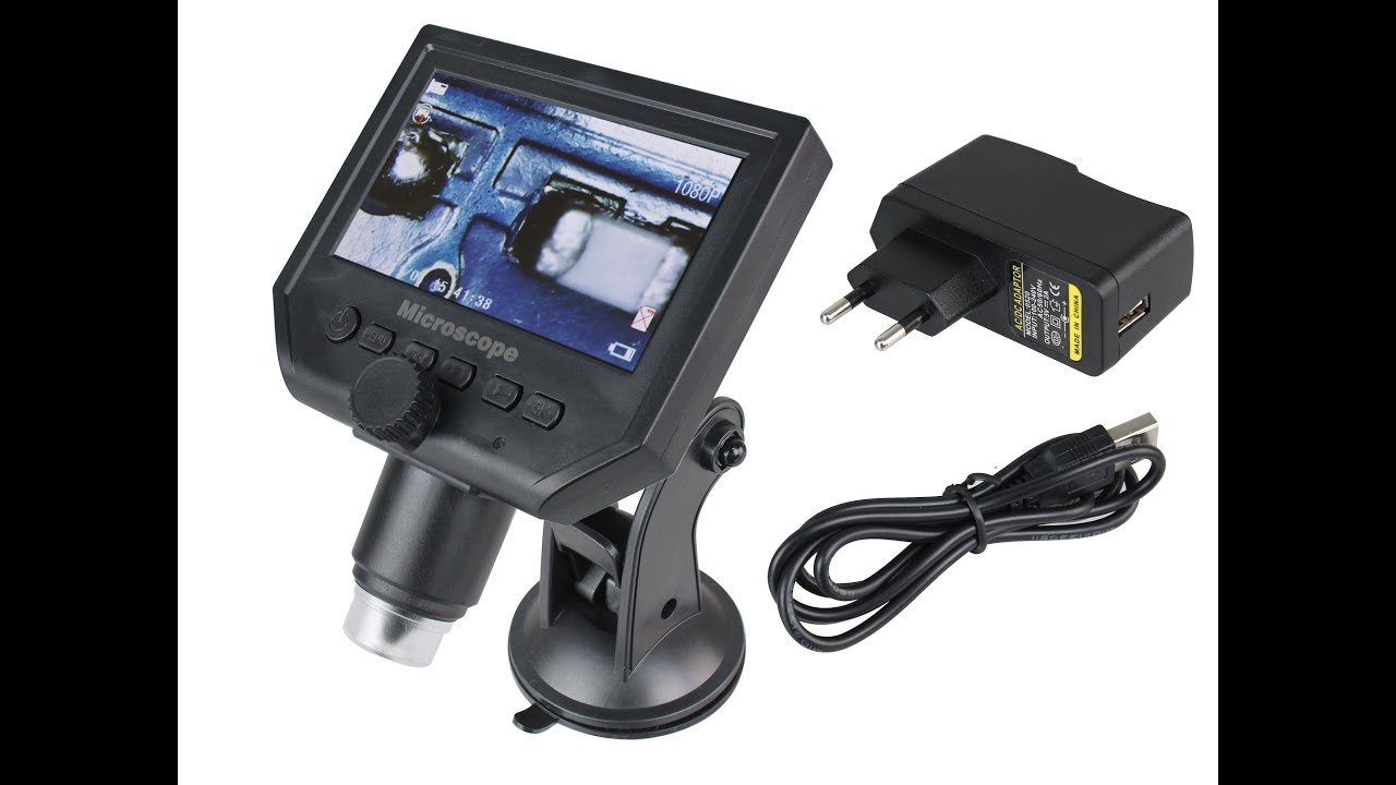 Microscópio Digital Portátil 600x HD com Tela LCD + Fonte Bivolt