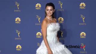 Penelope Cruz poses in the press room during the 70th Emmy Awards