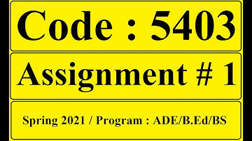 AIOU Solved Assignment No 1 Code 5403 Spring 2021 | Baloch Academy