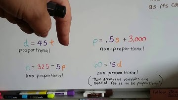 Grade 8 Math #4.4c, Proportional vs Non-proportional from an equation