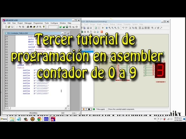 Tercer tutorial de programación de microcontroladores PIC en asembler (contador de 0 a 9) class=