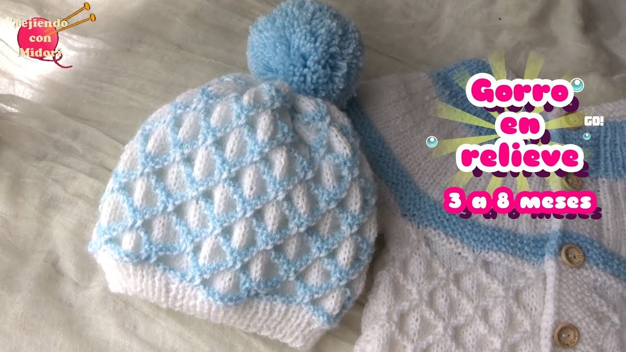 407 Gorro De Bebe 3 A 8 Meses A Dos Agujas Ctejidas Crochet Y Dos Agujas