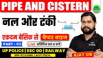 Pipe and Cistern (नल और टंकी) | Class 3 | Math short trick in hindi For UPP, RPF, SSC GD by Ajay Sir