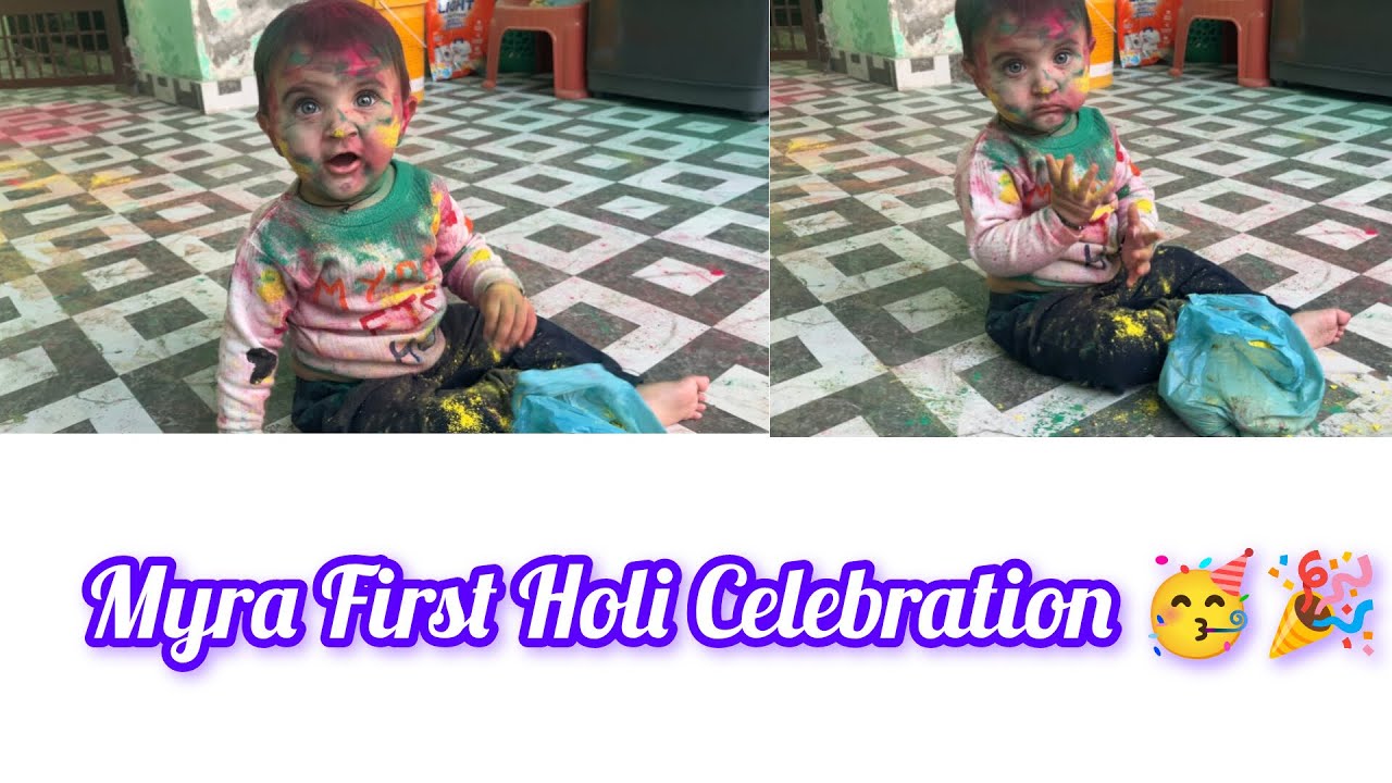 Myra First Holi celebrate 🥳 