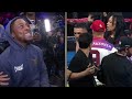 HEATED! Teofimo Lopez & Keyshawn Davis exchange words ringside 😡