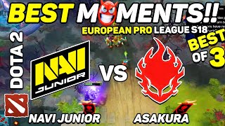 NaVi Junior vs ASAKURA - HIGHLIGHTS - European Pro League S18 | Dota 2