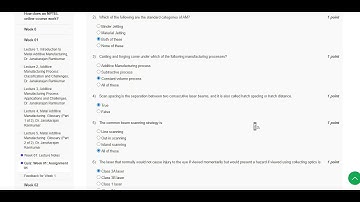 NPTEL-Metal Additive Manufacturing:Week 01: Assignment 01