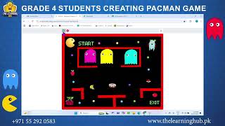 Grade 4 creating Pac-Man through block code program