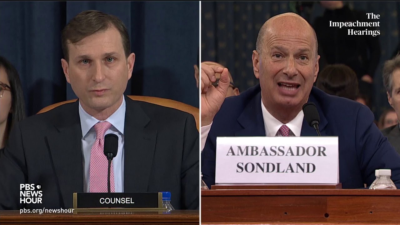 WATCH: Democratic counsel’s full questioning of Gordon Sondland | Trump impeachment hearings