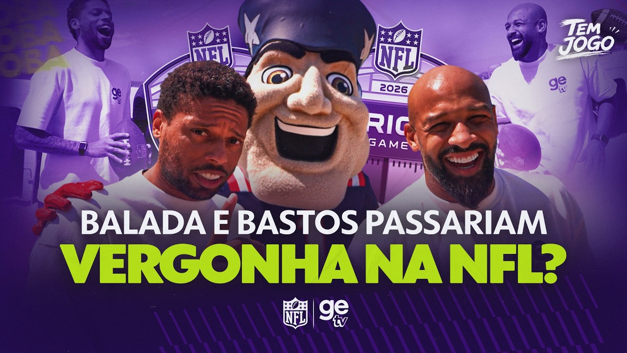BOLA OVAL? ANDRÉ BALADA E FELLIPE BASTOS FAZEM "TESTE" PARA NFL | TEM JOGO | ge tv