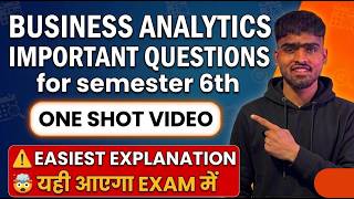 Business Analytics One Shot | BCom Prog &amp; Hons 6th Sem | Important PYQs | DU SOL, REGULAR NCWEB