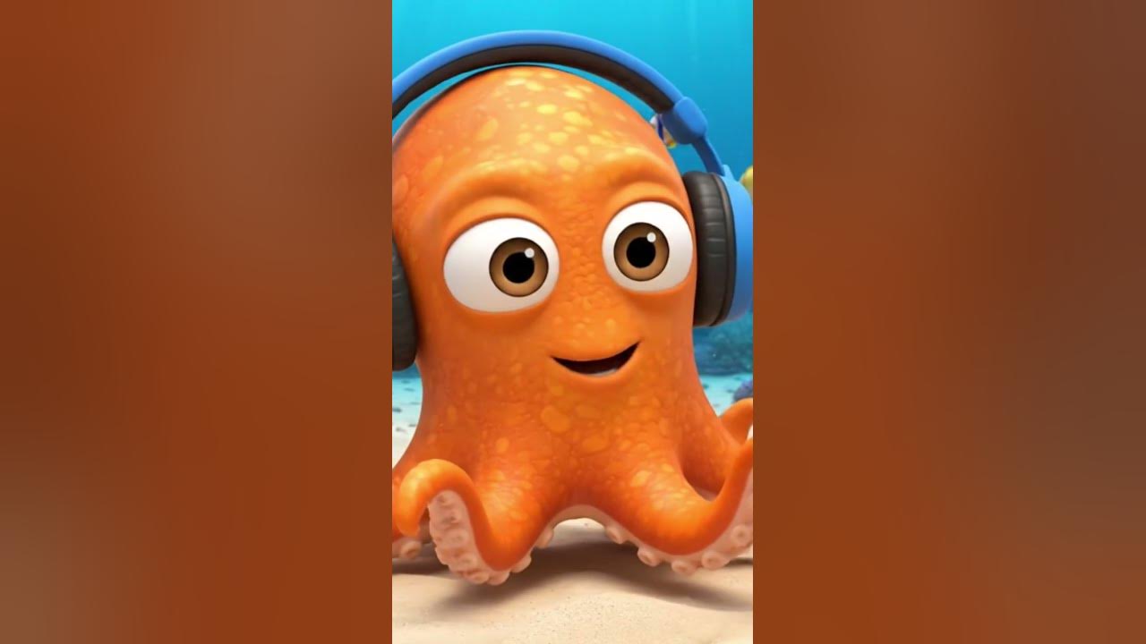 🐙 Octopus🦑  is singing while listening to a song🎵 🎶 #octopus #song #singing #shortsfeed #shortvideo