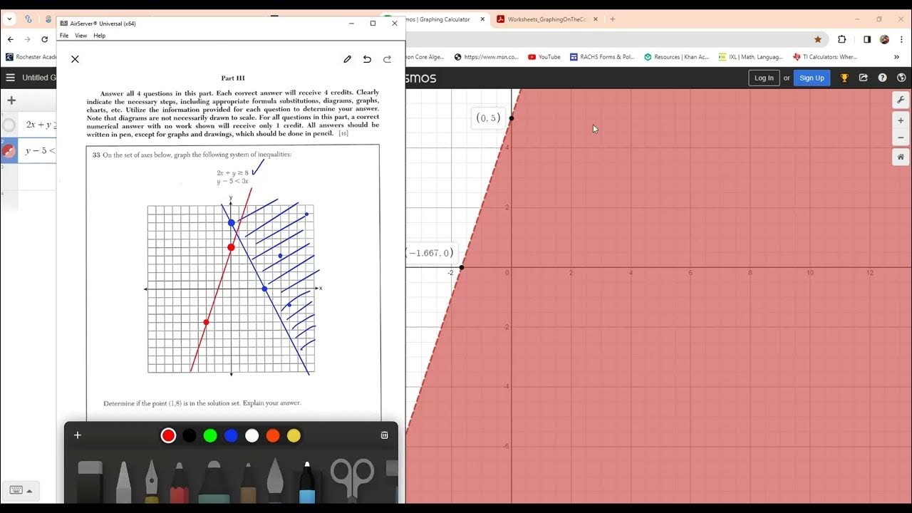 Graphing a System of Inequalities using YouTube