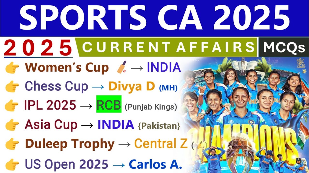 SPORTS CURRENT AFFAIRS 2025 | IMPORTANT SPORTS CURRENT AFFAIRS 2025 ...