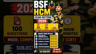 BSF HCM Exam Pattern 2026 🔥 | 100 Questions, 100 Marks, 1 Hour 40 Minutes | Complete CBT Pattern