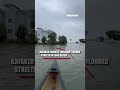 SEE IT: Kayaker paddles through FLOODED streets in New Jersey #flood #shorts #storm #usa