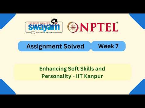 Enhancing Soft Skills and Personality Week 7 || NPTEL Answers 2026 || #nptel #nptel2026 #myswayam