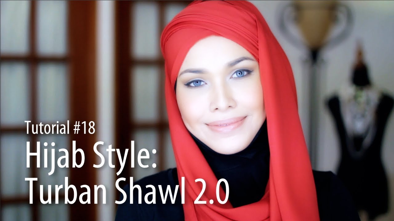 [Adlina Anis] Hijab Tutorial 18  Turban Shawl 2.0 - YouTube