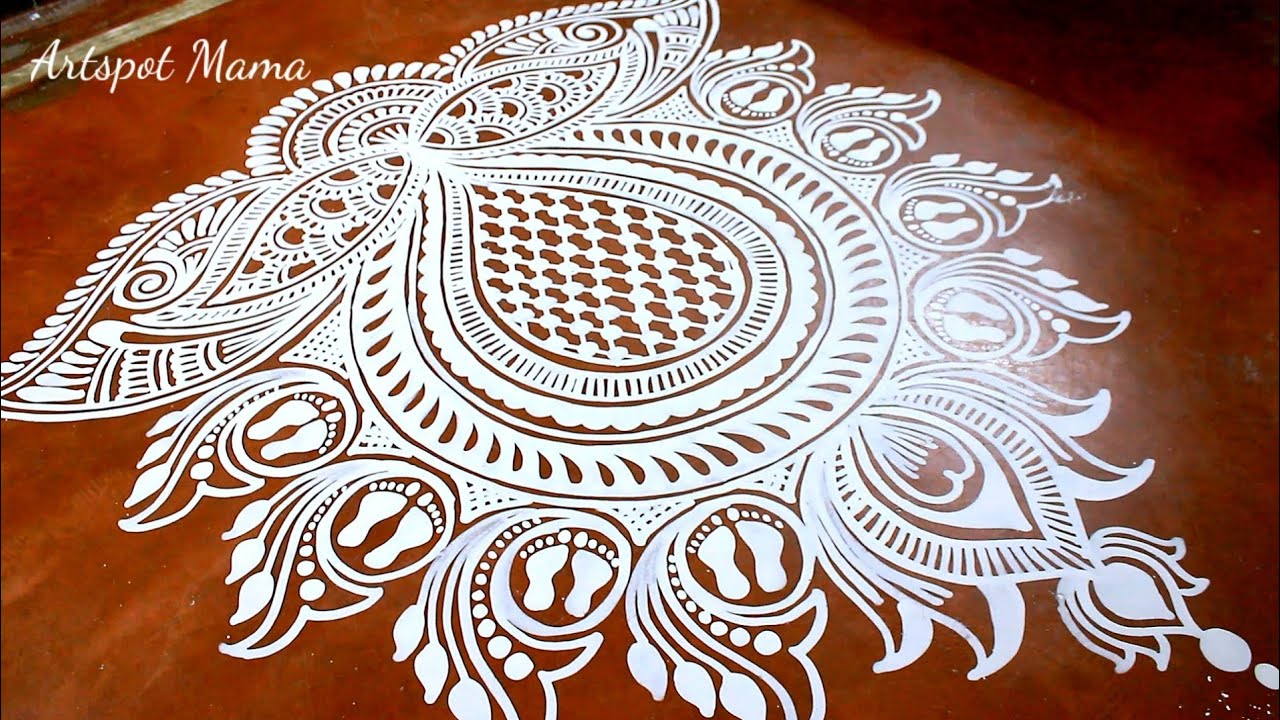 Indian Traditional Jhoti Chita Design/Traditional Alpona Design ...