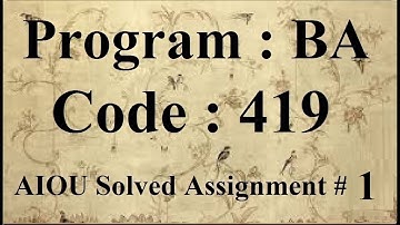 AIOU Code 419 Solved Assignment No 1 Spring 2025 | Baloch Academy
