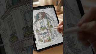 Architecture Parisian Townhouse Coloring Page