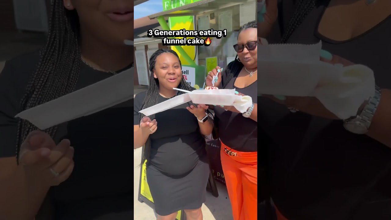 3 Generations eating 1 funnel cake 🔥 