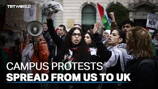 More proPalestine student protests under way in UK