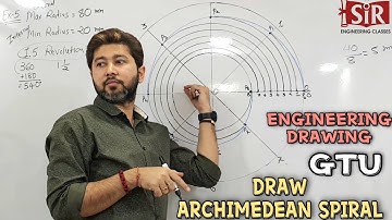 GTU | Sem1 | ENGINEERING DRAWING 📐📏 GRAPHICS (E.G.)  | Archimedean Spiral for 1 and 1.5 revolution