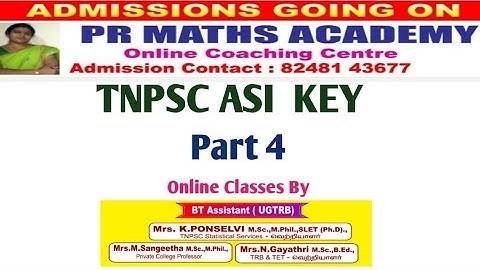 ANSWER KEY PART 4/TNPSC ASI STATISTICAL SERVICES 29 JANUARY 2023  Maths Major