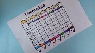 how to make cute and easy study timetable | DIY Study timetable|study timetable making idea