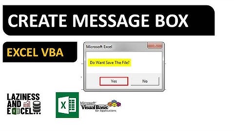 Create Message Box | EXCEL VBA (MACROS) 0001 | Laziness and Excel