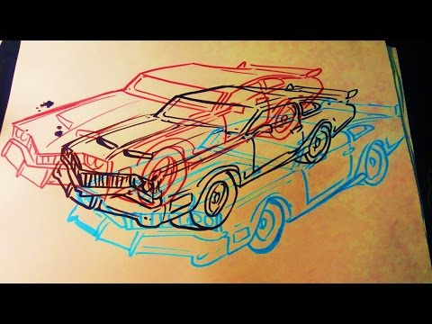 Drawing 3D Blue An Red- 70'S Oldmobile - Youtube