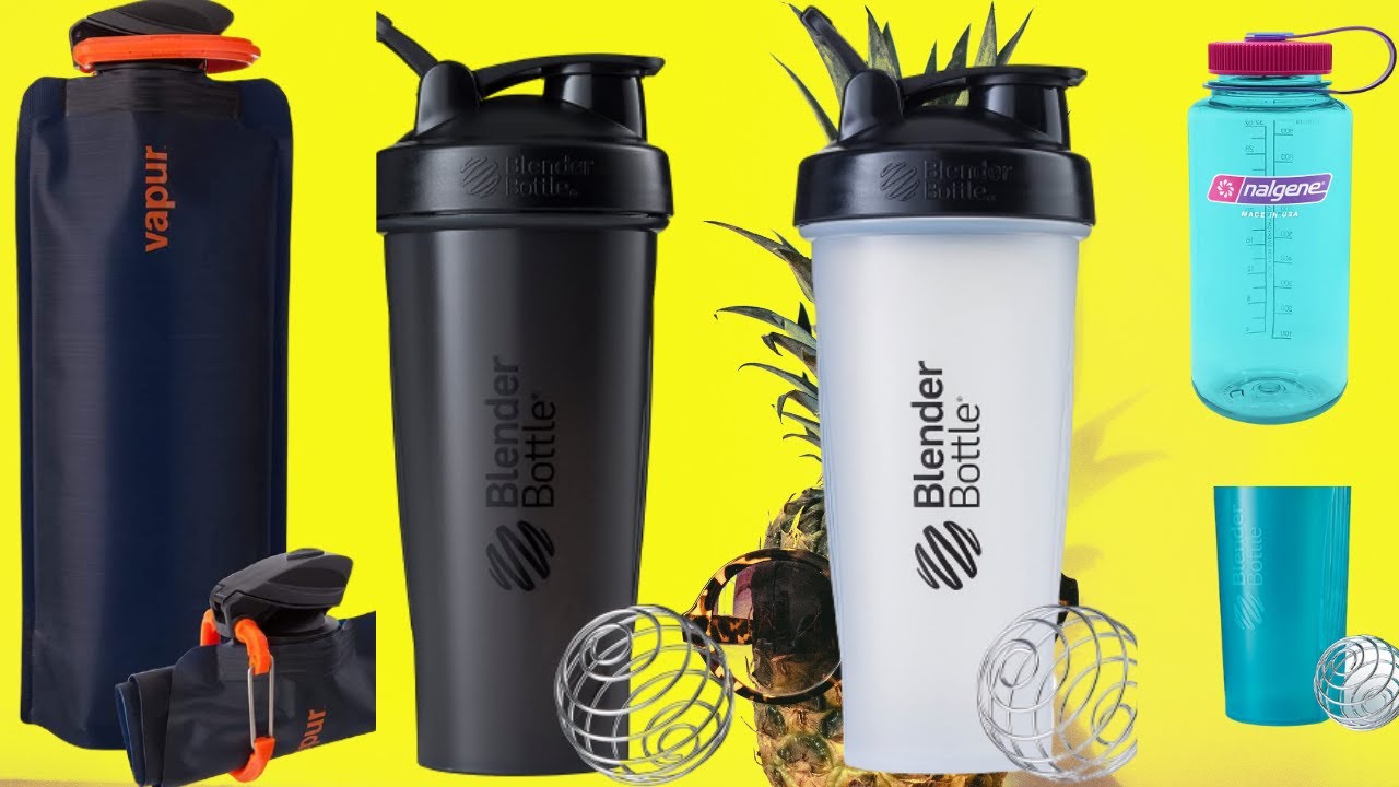 BlenderBottle Shaker Bottle, 28 Ounce, Black,Nalgene Tritan Wide Mouth BPA-Free Water Bottle, Surfer