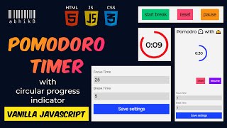 Mini Javascript Project - Pomodoro Timer with Circular Progress Indicator (Vanilla JS , HTML ,CSS)