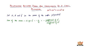 What are the relationships between the zeros and coefficients of a cubic polynomial?