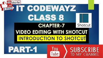 IT CODEWAYZ CHAPTER 7 VIDEO EDITING WITH SHOTCUT PART 1 INTRODUCTION TO SHOTCUT