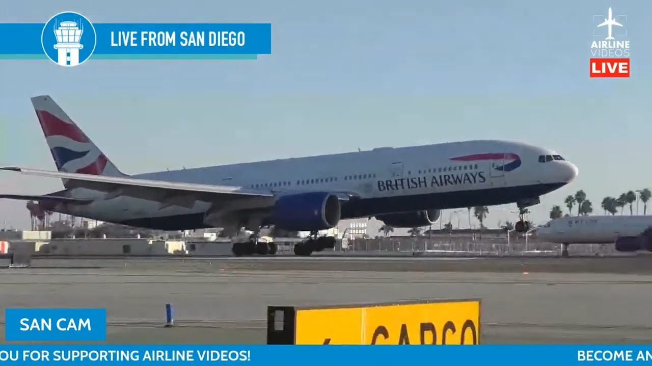 BRITISH AIRWAYS Returns to San Diego (SAN) 🔴LIVE Airport Coverage + ATC