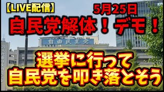 ［LIVE配信】自民党解体！デモ！5月25日！皆さん選挙に行って売国奴のコイツら叩き落としましょう！#自民党#デモ#解体デモ#公明党#与党#増税#減税#財務省#移民#米問題#立憲#政治#選挙#消費税