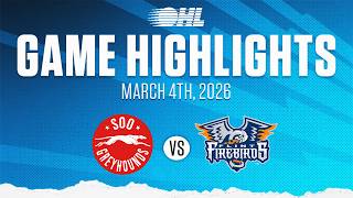 OHL Highlights: Soo Greyhounds @ Flint Firebirds Mar. 4, 2026