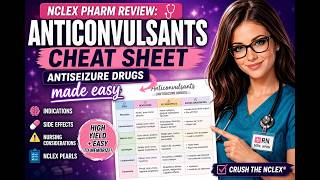 NCLEX Pharm Review: Anticonvulsants Cheat Sheet - Anti-Seizure Drugs Made Easy!