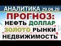 ПРОГНОЗ: Фондовый рынок. Нефть. Доллар. Золото. Недвижимость. Коронавирус. Акции. Инвестиции 2020.