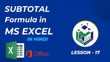 How to Use Subtotal Formula in Excel in Hindi | CZ Tutorial
