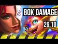 SAMIRA & Pyke vs SMOLDER & Senna (ADC) | 80K damage | EUNE Master | 26.10