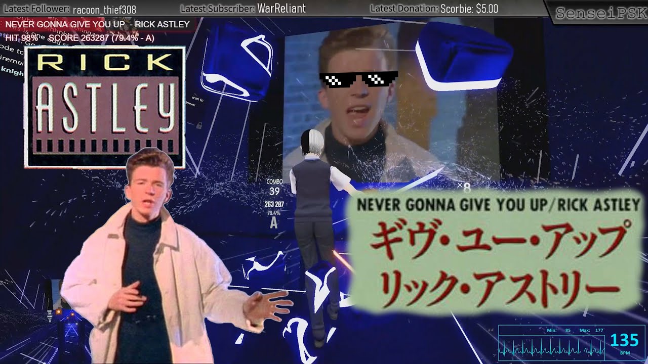 Rick Astley Never Gonna Give You Up Expert Full Body Tracking Heart Rate Youtube