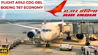 AIR INDIA AI142 Paris CDG ✈ New Delhi DEL (Boeing 787-8 Economy) Flight Report #65 [4K]