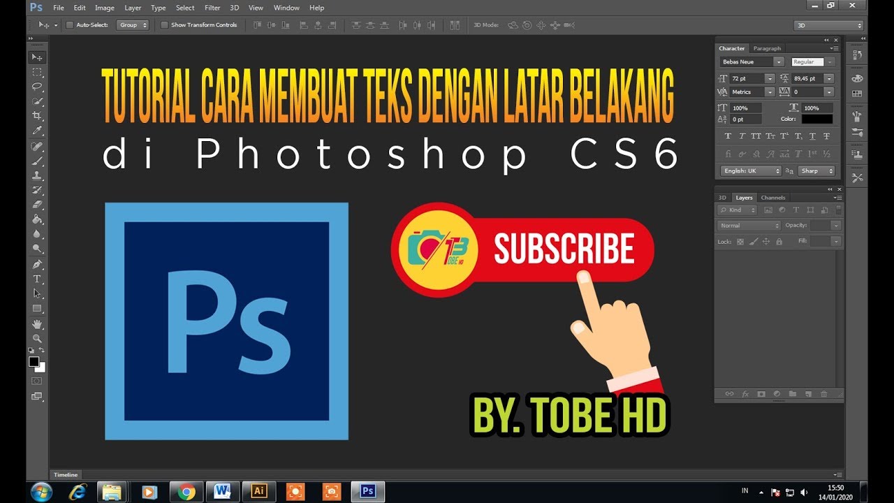 Cara membuat background teks di photoshop