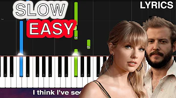 Taylor Swift - exile (feat. Bon Iver) - SLOW EASY Piano Tutorial + LYRICS